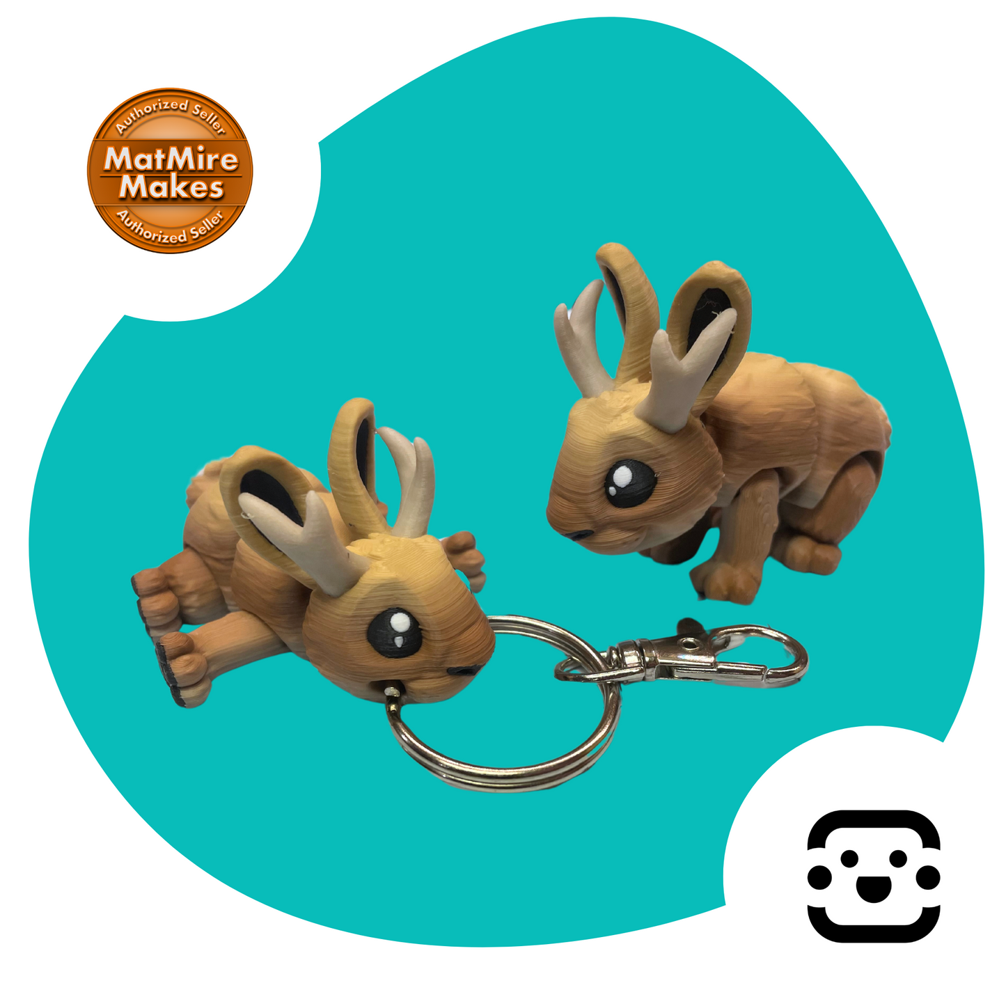 Chibi Jackalope Fidget / Keychain