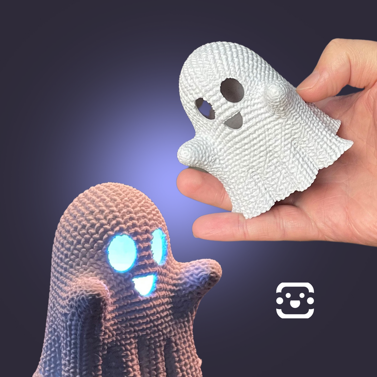 Crochet-Texture Tea Light Ghost