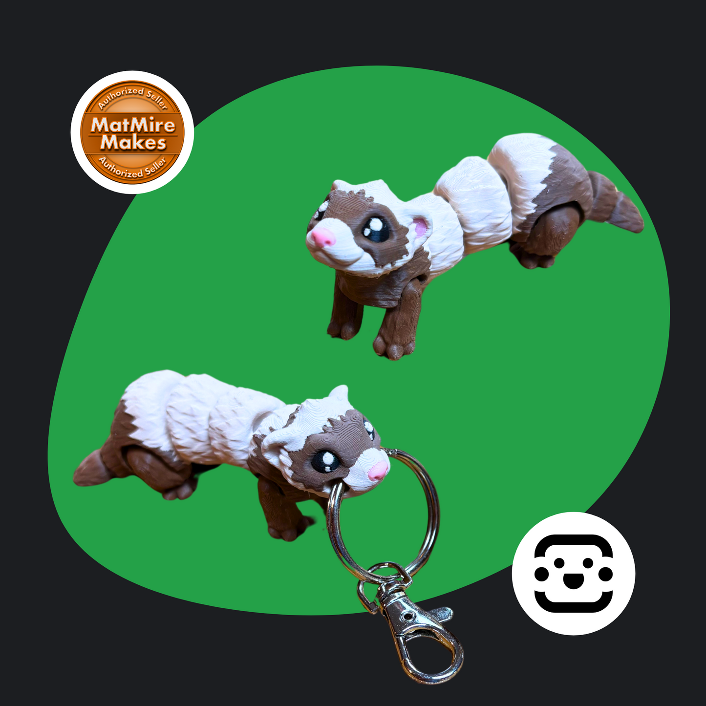 Chibi Ferret Keychain / Fidget