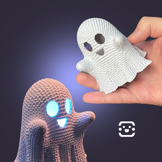 Crochet-Texture Tea Light Ghost