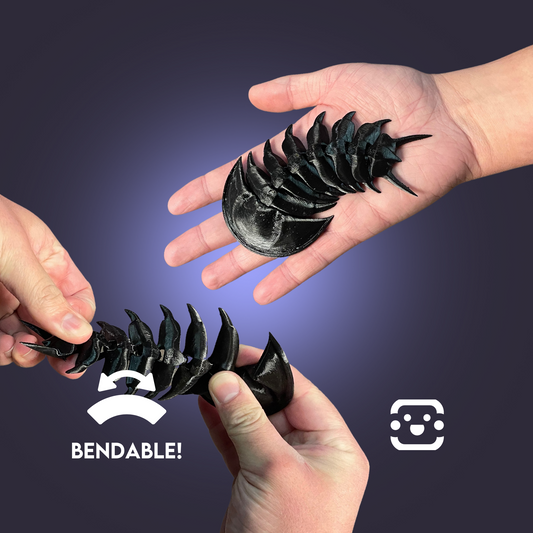 Trilobite - TPU (flexible, Rubber-like) - 3D Printed - Articulated / Flexi / Fidget / Toy